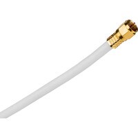 RG-6 Solid CCS 18 AWG Center CM Burial Coax Cable with Weatherproof Connectors 25 ft. - White